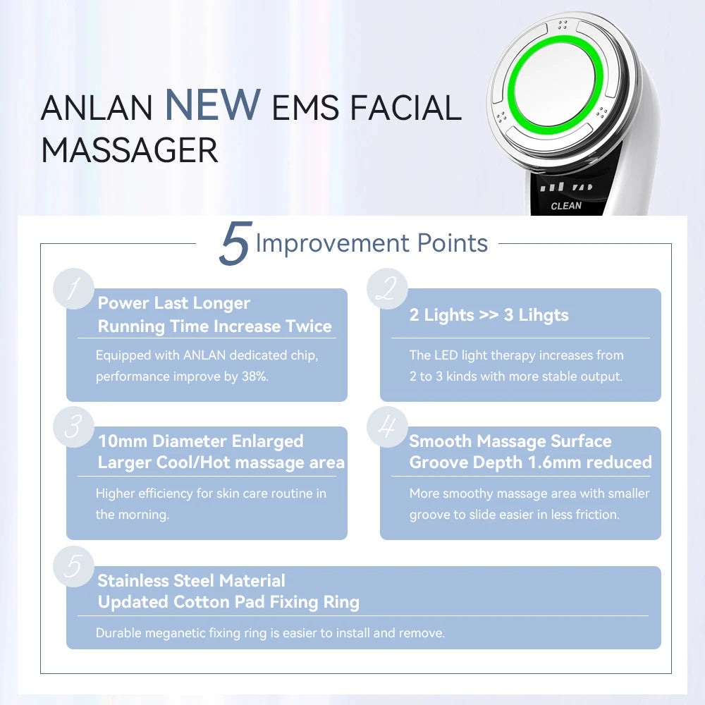 Masajeador Facial Microcorriente Pro ✨ | Terapia LED y Efecto Frío Rejuvenecedor