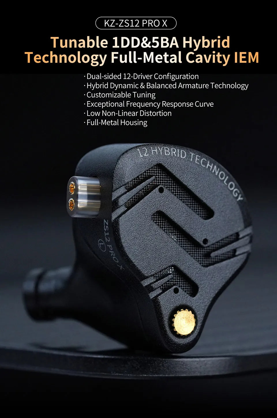 Auriculares HiFi In-Ear KZ ZS12 PRO X con Graves Potentes