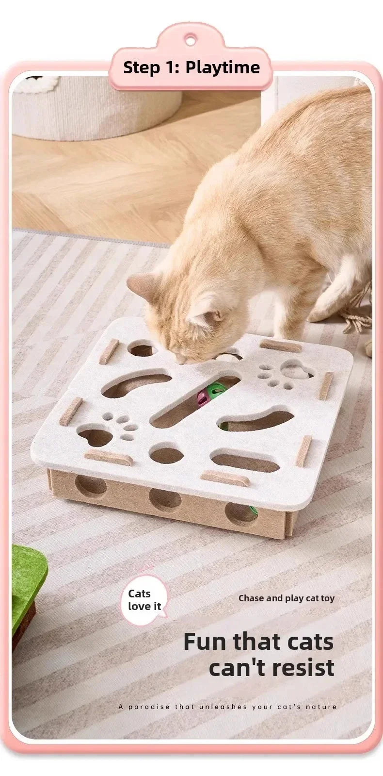 Tablero Interactivo para Gatos 🐾 | Juguete de Inteligencia con Pelotas