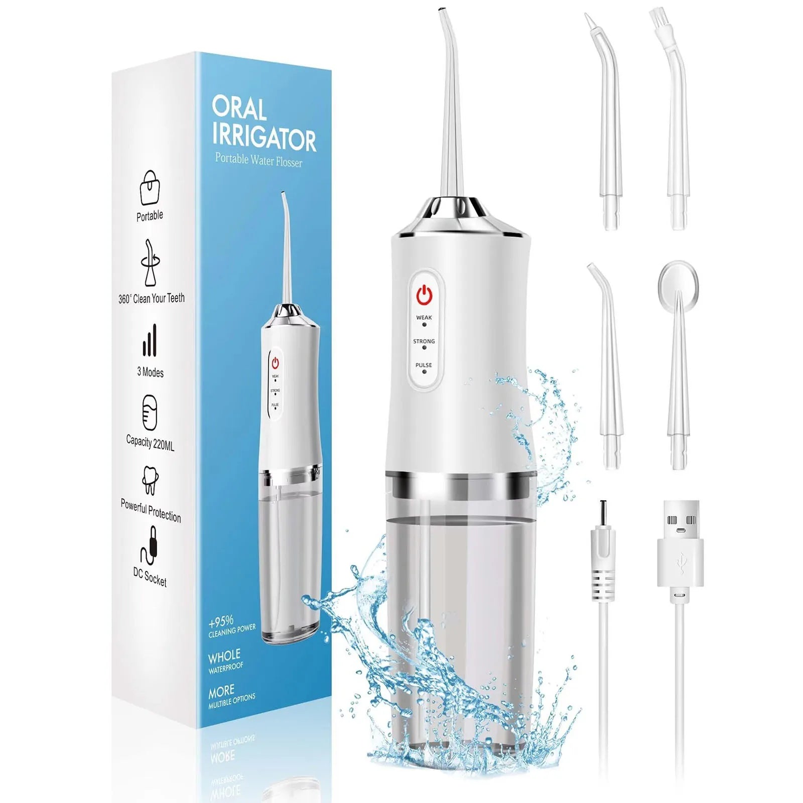 Irrigador Bucal Portátil Pro ✨ | Limpieza Dental IPX7 Recargable