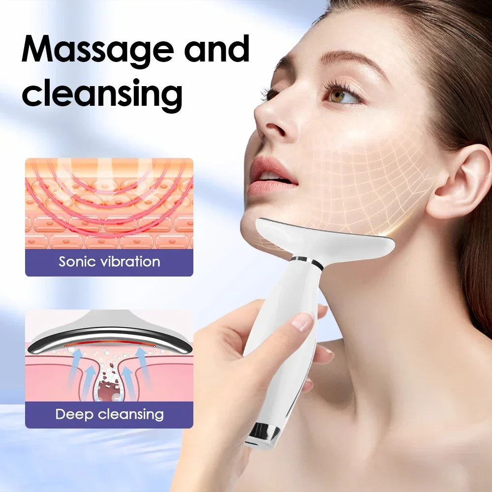 Masajeador Facial LED Pro ✨ | 7 Colores, 7 Modos y 3 Niveles de Vibración