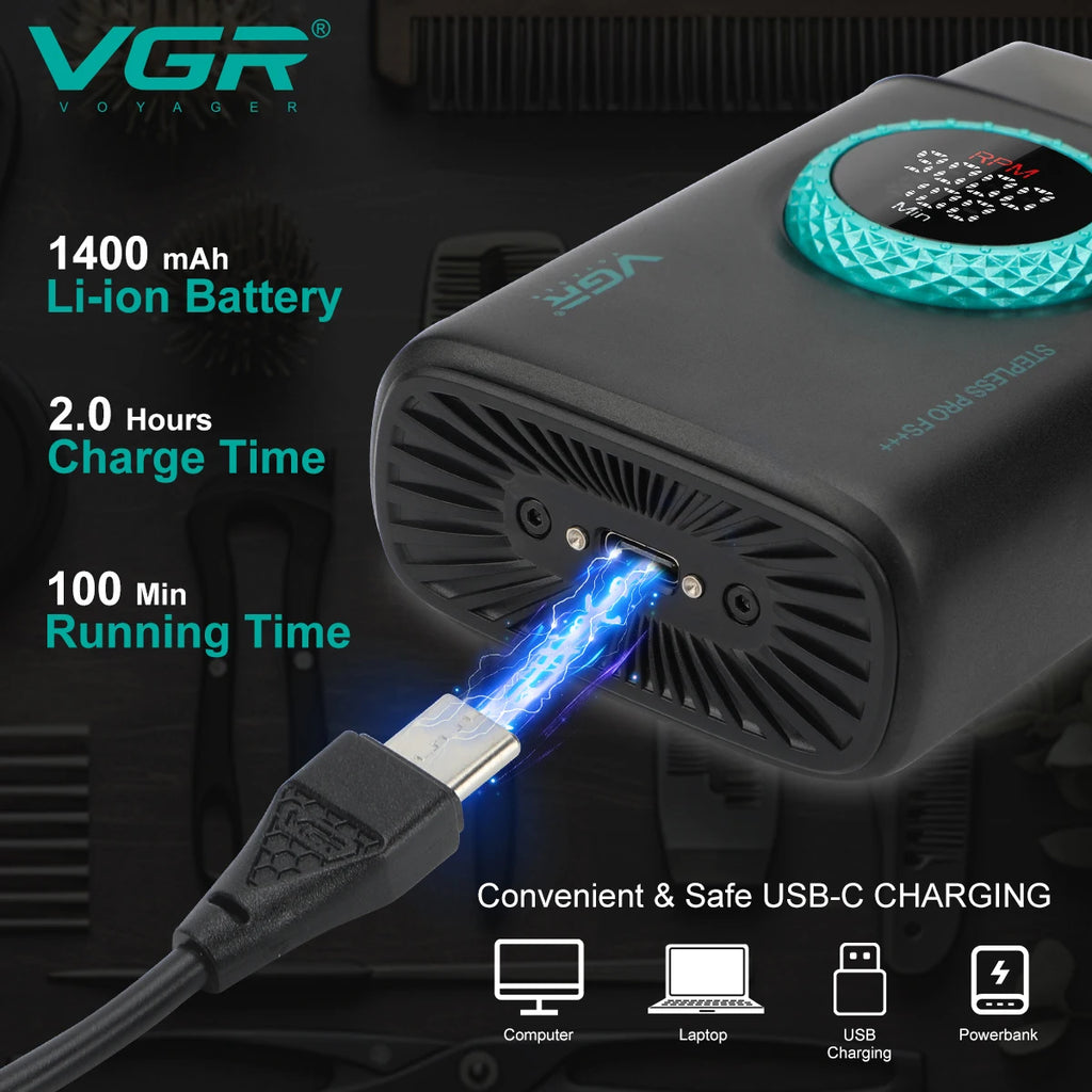 Afeitadora Eléctrica VGR V-378 ✨ | Triple Cuchilla y Pantalla LED