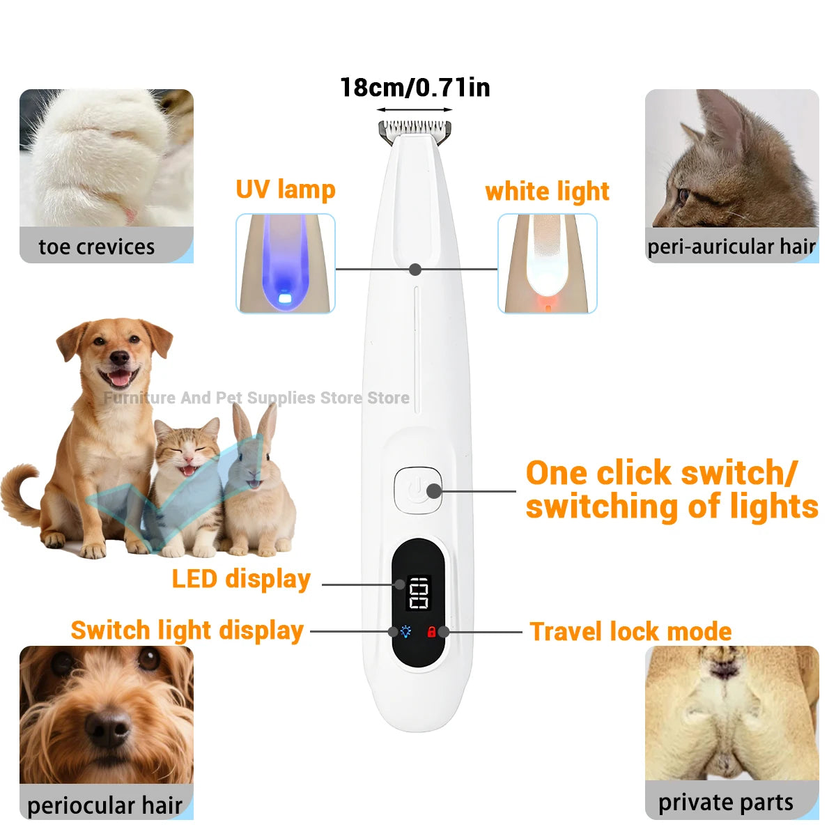 Cortadora de Patas LED Pro 🐾 | Recortadora Recargable para Perros y Gatos