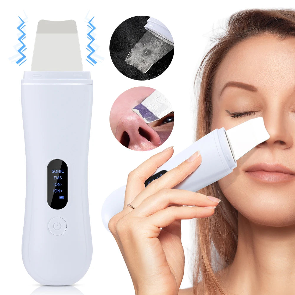 Espátula Ultrasónica Facial Pro ✨ | Limpieza Profunda y Peeling con 4 Modos
