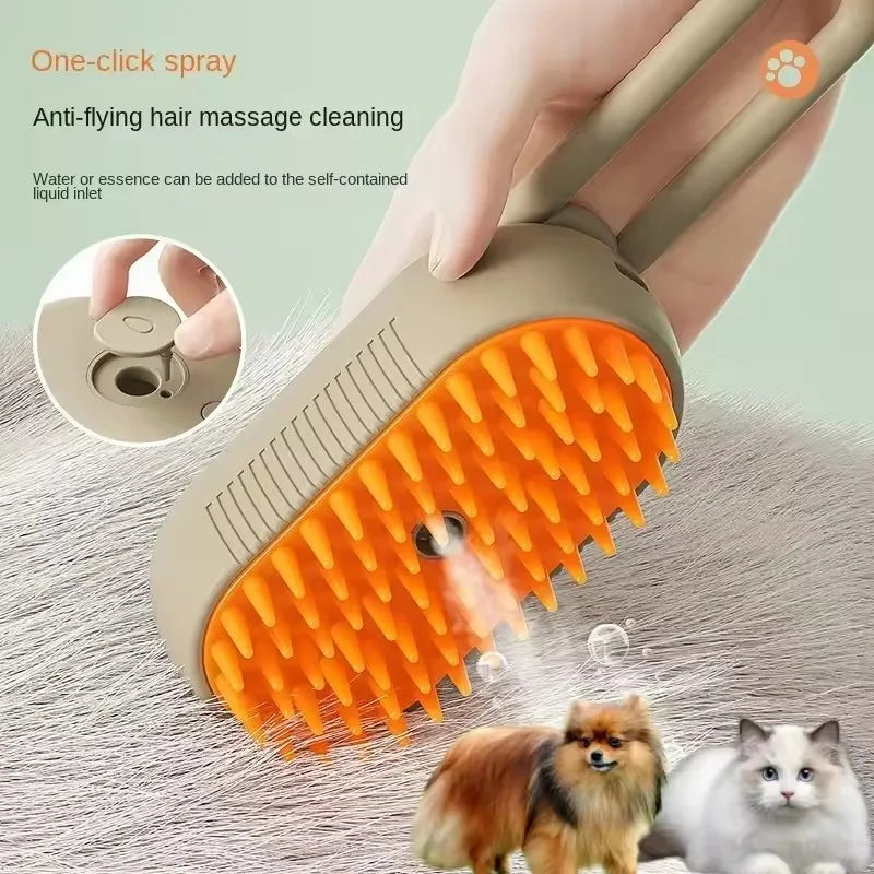 Cepillo de Vapor 3 en 1 Pro 🐾 | Masaje, Limpieza y Removedor de Pelo