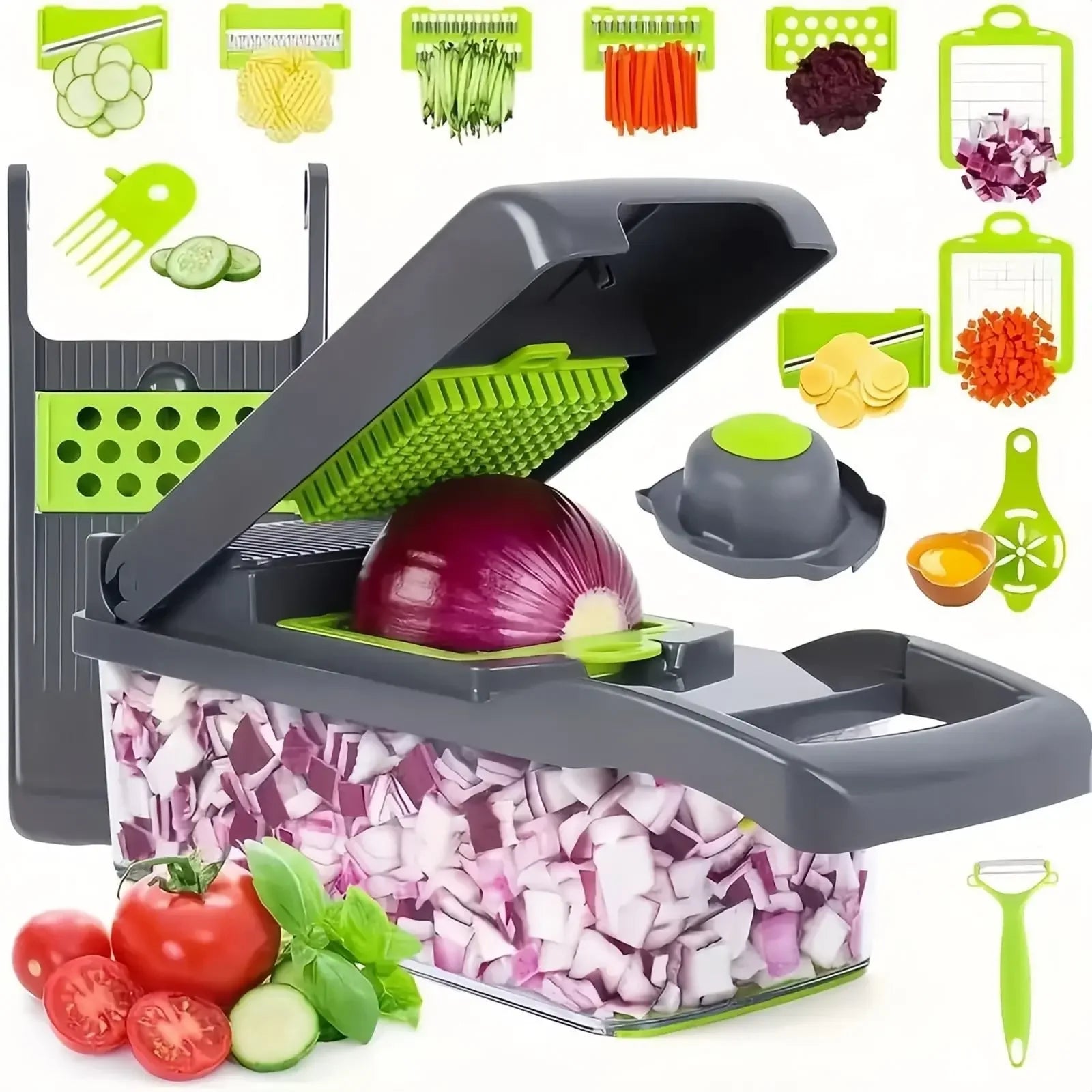 Picadora Multifunción 16 en 1 para Verduras y Frutas