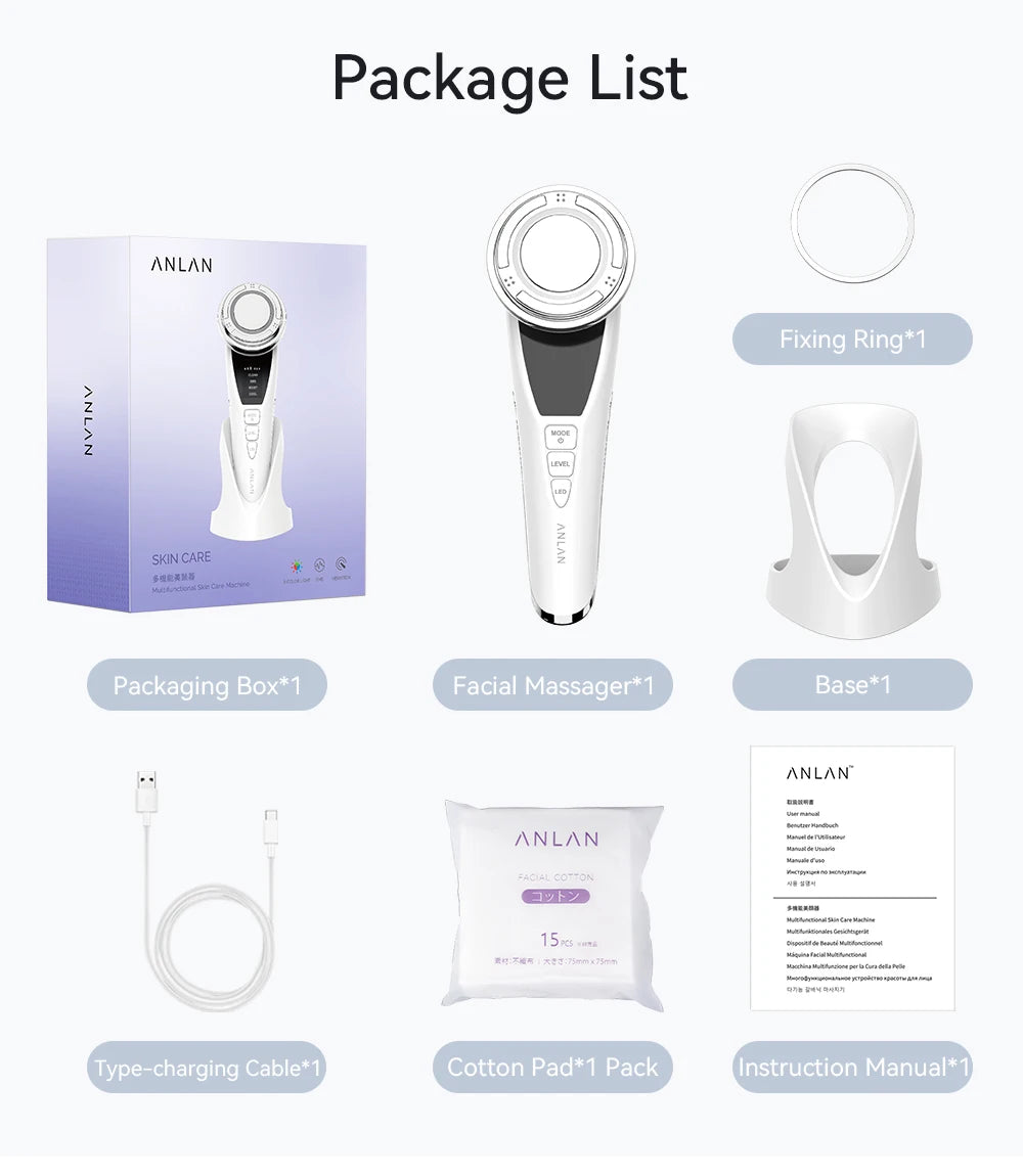 Masajeador Facial Microcorriente Pro ✨ | Terapia LED y Efecto Frío Rejuvenecedor