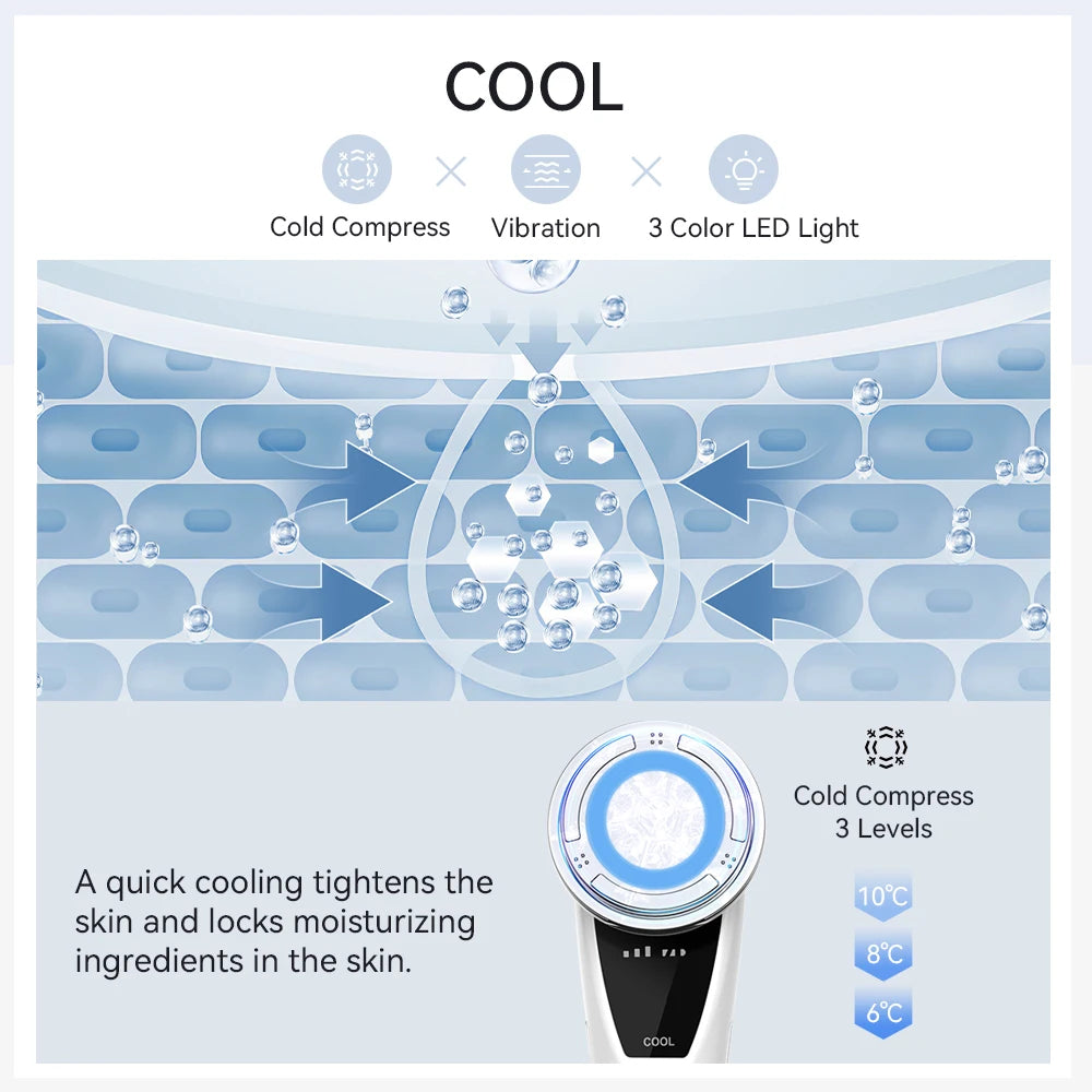 Masajeador Facial Microcorriente Pro ✨ | Terapia LED y Efecto Frío Rejuvenecedor