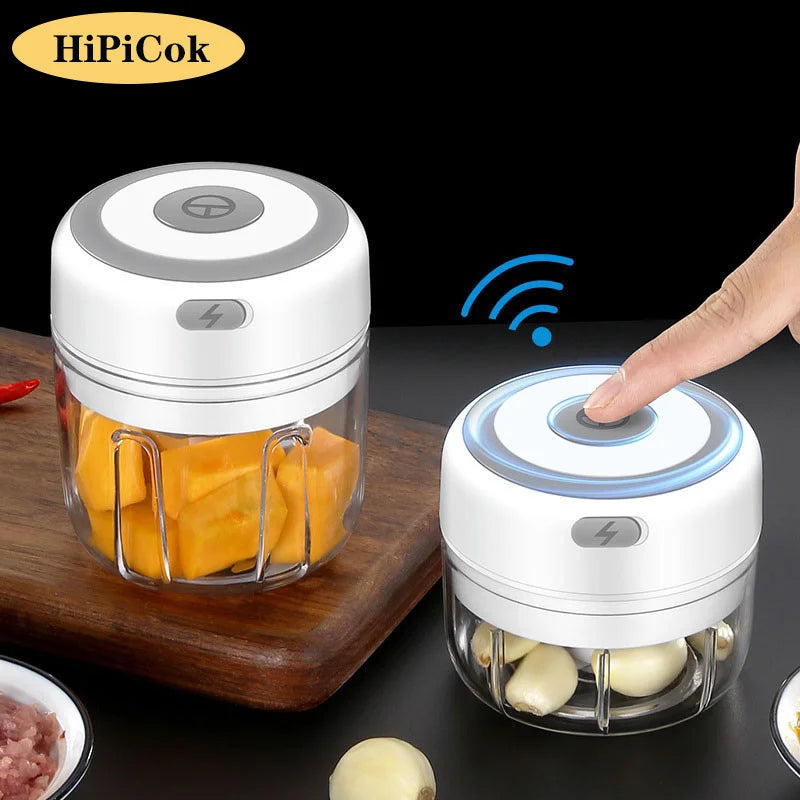 Mini Picadora Eléctrica USB para Ajo, Verduras y Alimentos