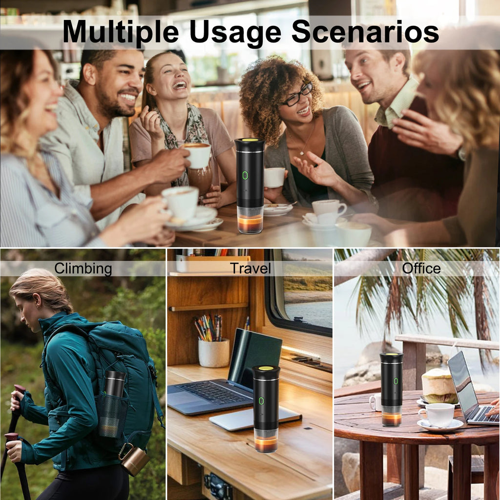 Cafetera Espresso Portátil Pro ✨ | 3 en 1 Recargable para Cápsulas y Café Molido