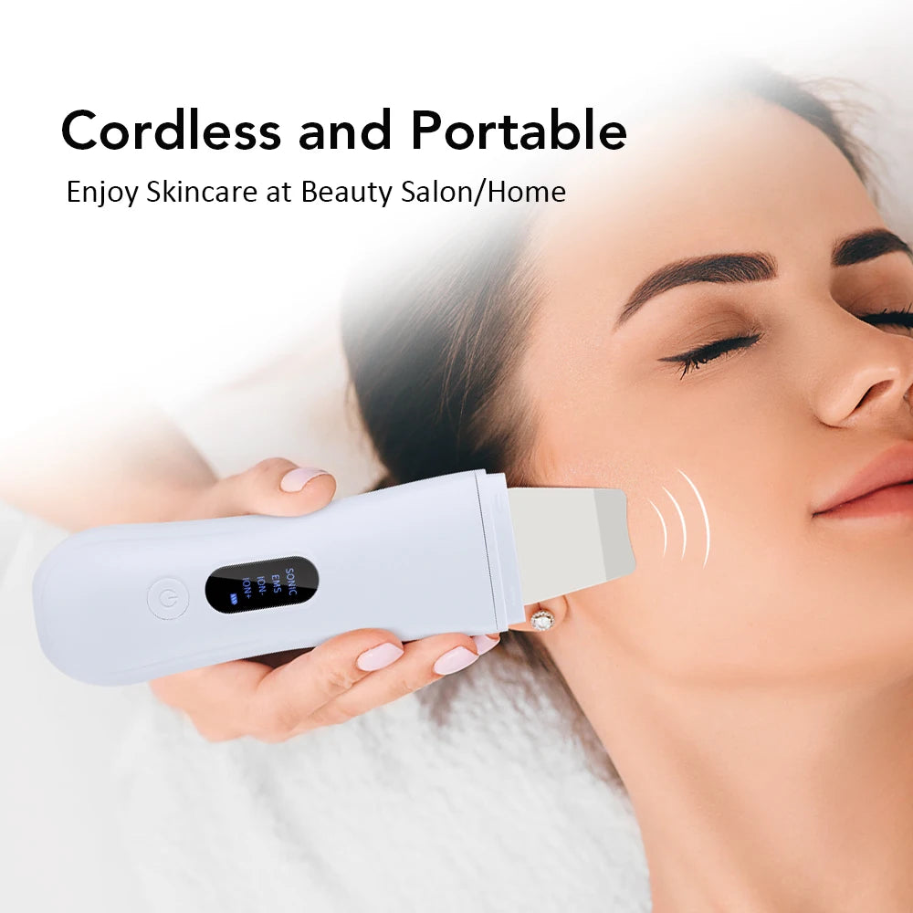 Espátula Ultrasónica Facial Pro ✨ | Limpieza Profunda y Peeling con 4 Modos