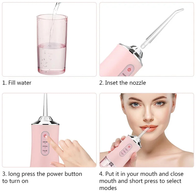 Irrigador Bucal Portátil Pro ✨ | Limpieza Dental IPX7 Recargable