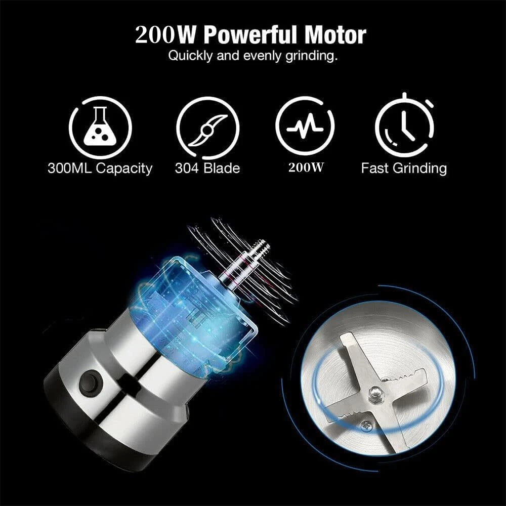 Molinillo Eléctrico Pro ✨ | Café, Especias y Semillas de Acero Inoxidable