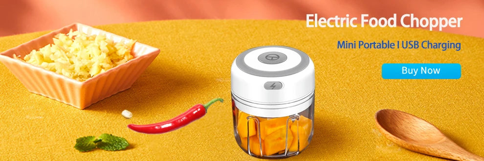 Mini Picadora Eléctrica USB para Ajo, Verduras y Alimentos