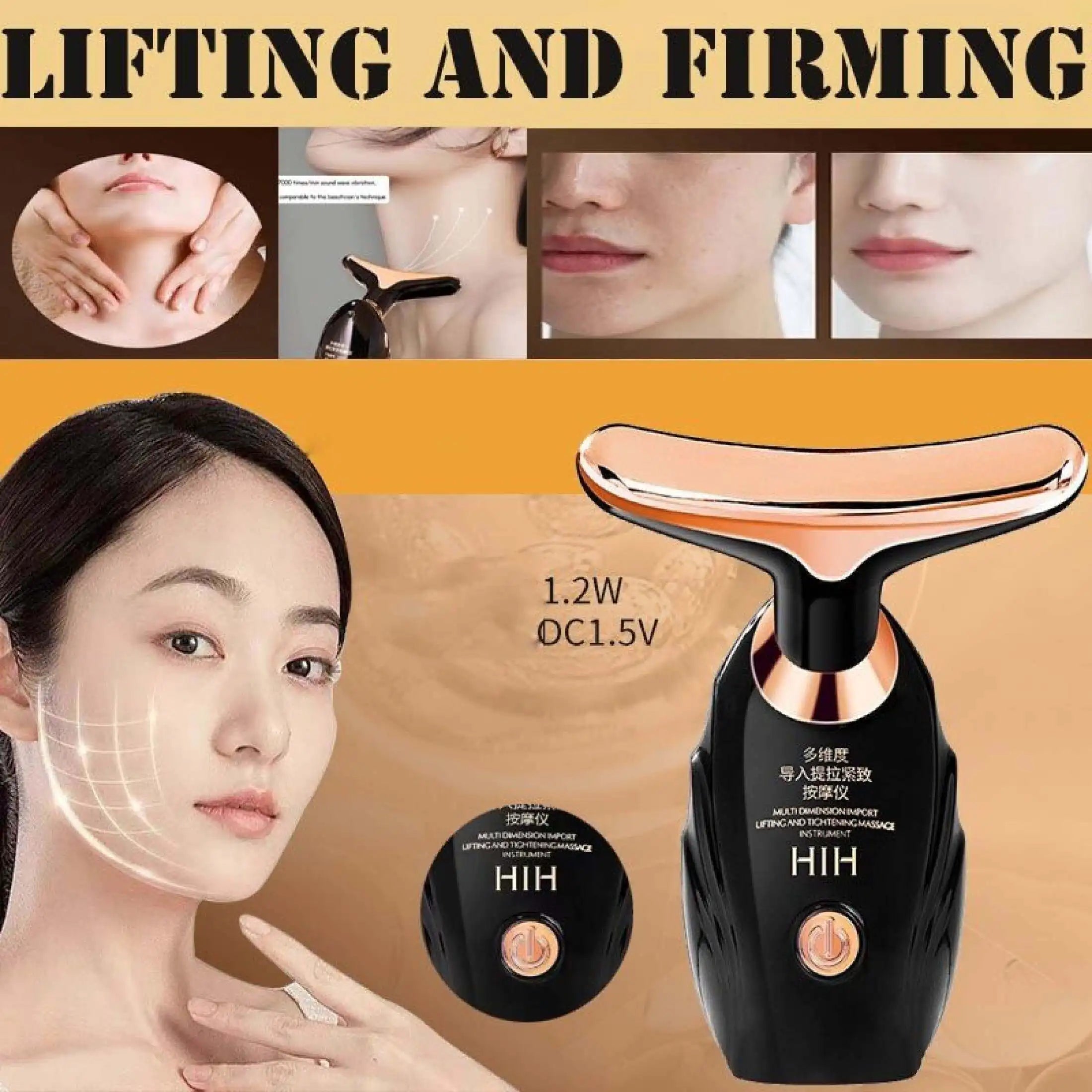 Masajeador Facial 3 en 1 Pro ✨ | Microcorriente para Rostro, Cuello y Contorno de Ojos