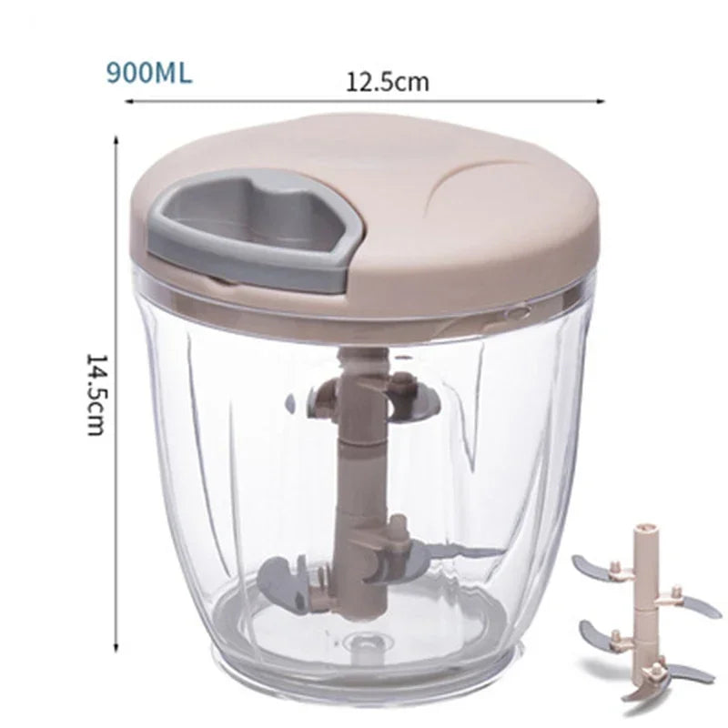 Picadora Manual Multifunción 900ml con Cuerda