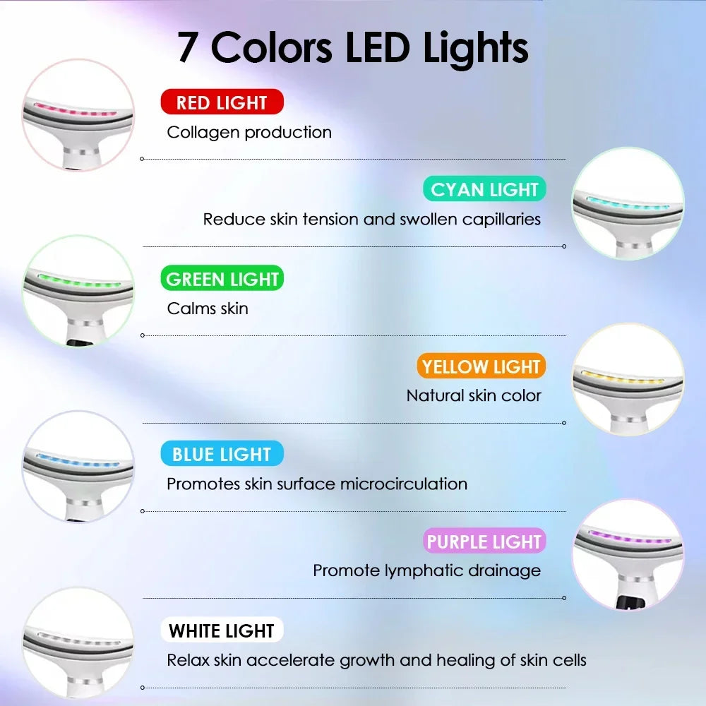 Masajeador Facial LED Pro ✨ | 7 Colores, 7 Modos y 3 Niveles de Vibración