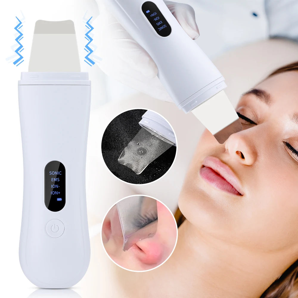 Espátula Ultrasónica Facial Pro ✨ | Limpieza Profunda y Peeling con 4 Modos