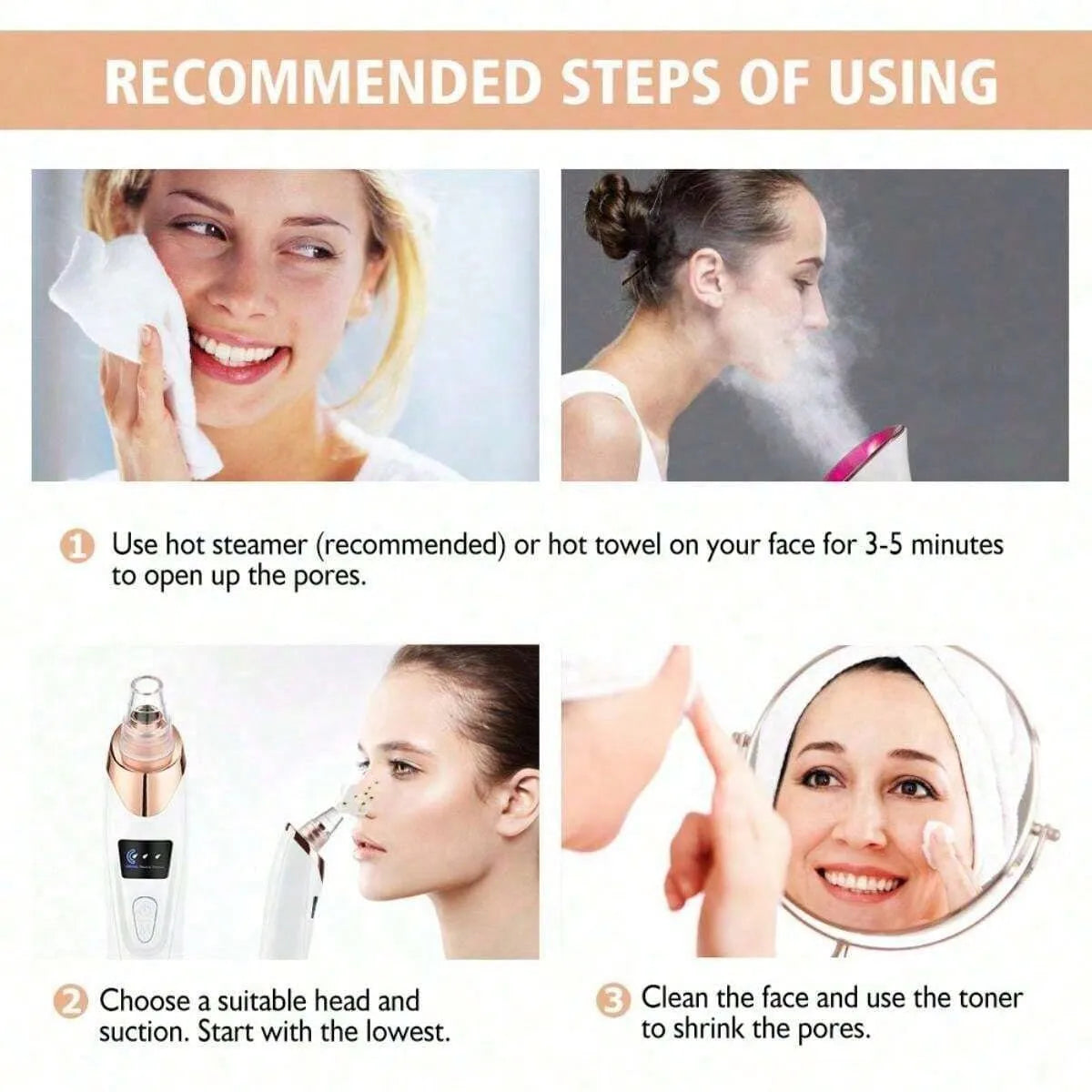 Removedor de Puntos Negros Pro ✨ | Limpieza Facial con 5 Niveles de Succión