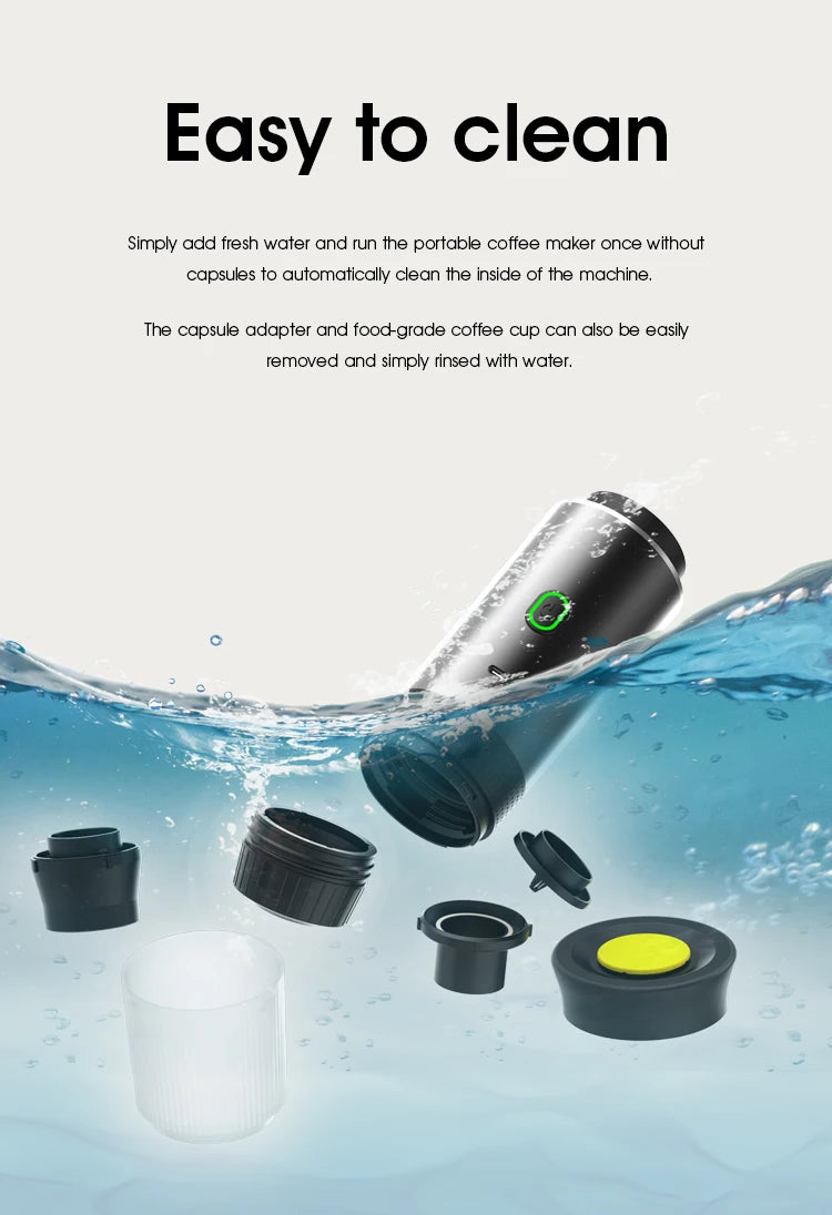 Cafetera Espresso Portátil Pro ✨ | 3 en 1 Recargable para Cápsulas y Café Molido