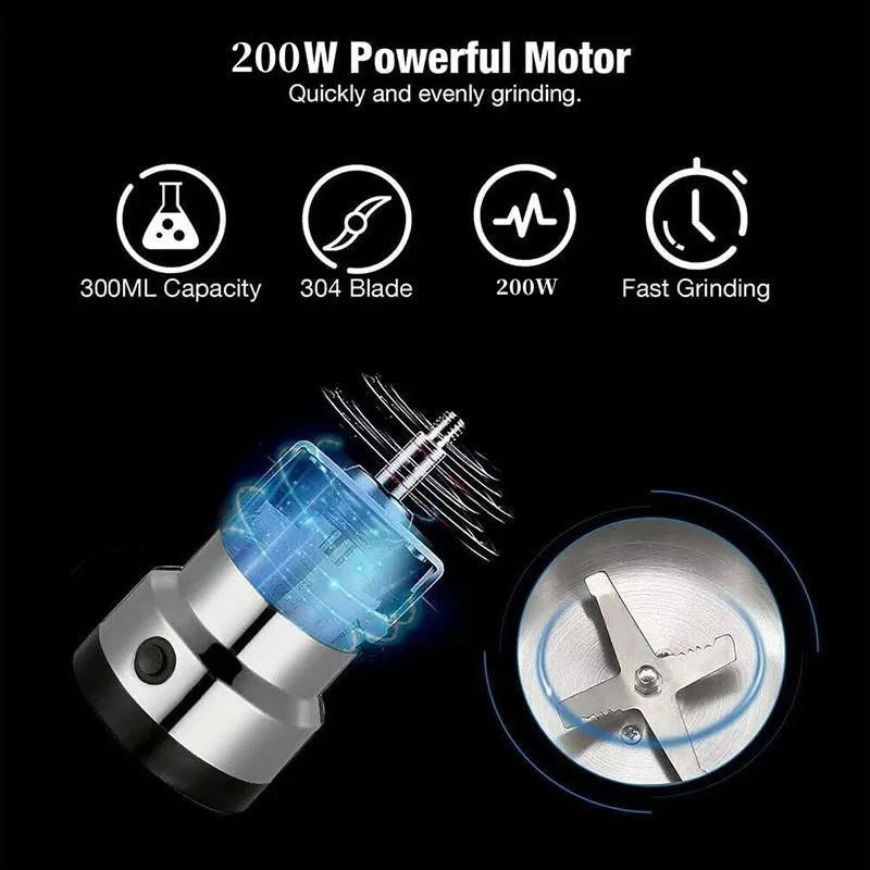 Molinillo Eléctrico Pro ✨ | Café, Especias y Semillas de Acero Inoxidable