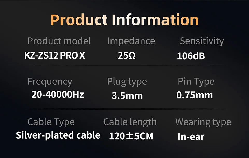 Auriculares HiFi In-Ear KZ ZS12 PRO X con Graves Potentes