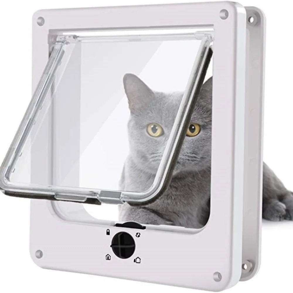 Puerta para Mascotas 4 en 1 🐾 | Acceso con Bloqueo de Seguridad