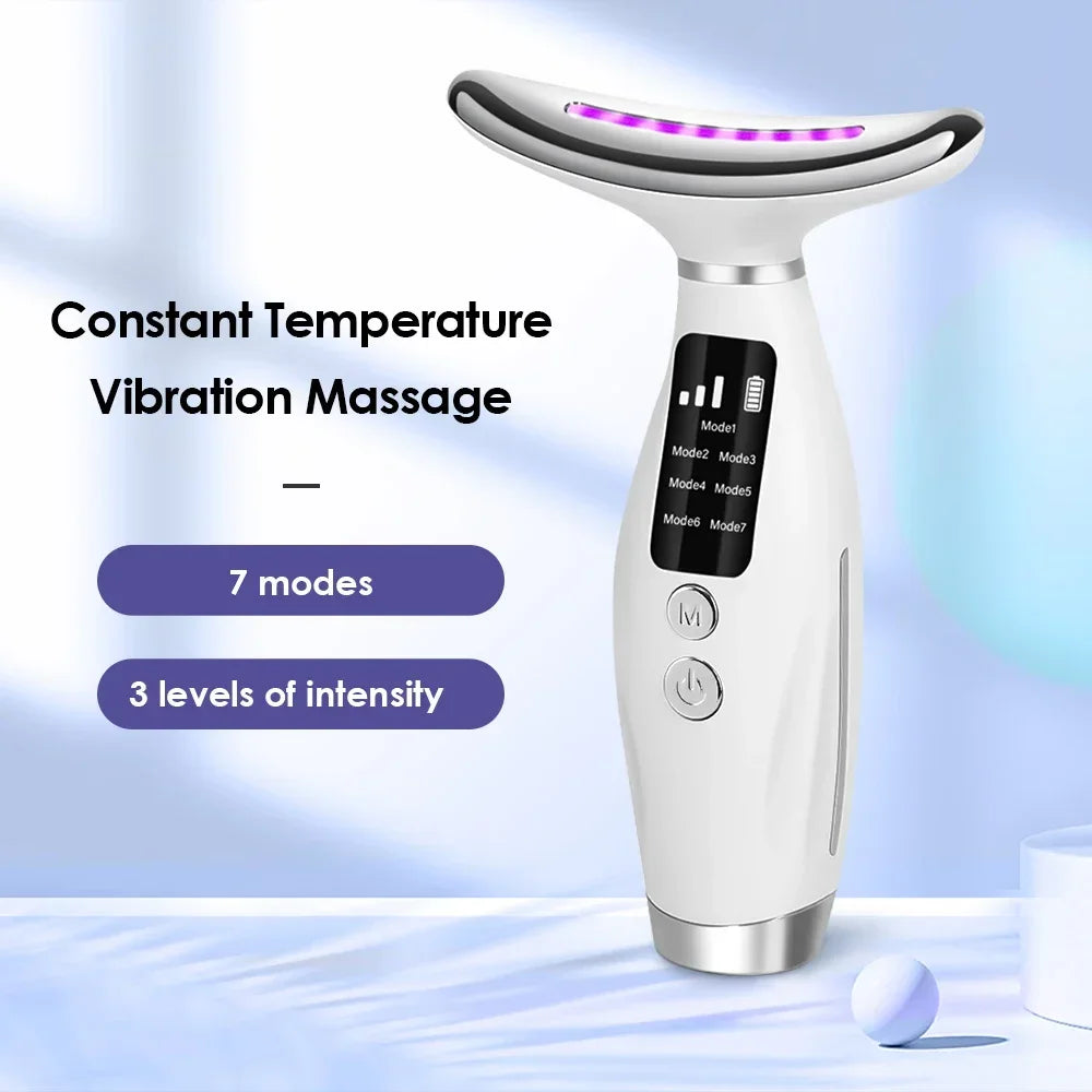 Masajeador Facial LED Pro ✨ | 7 Colores, 7 Modos y 3 Niveles de Vibración