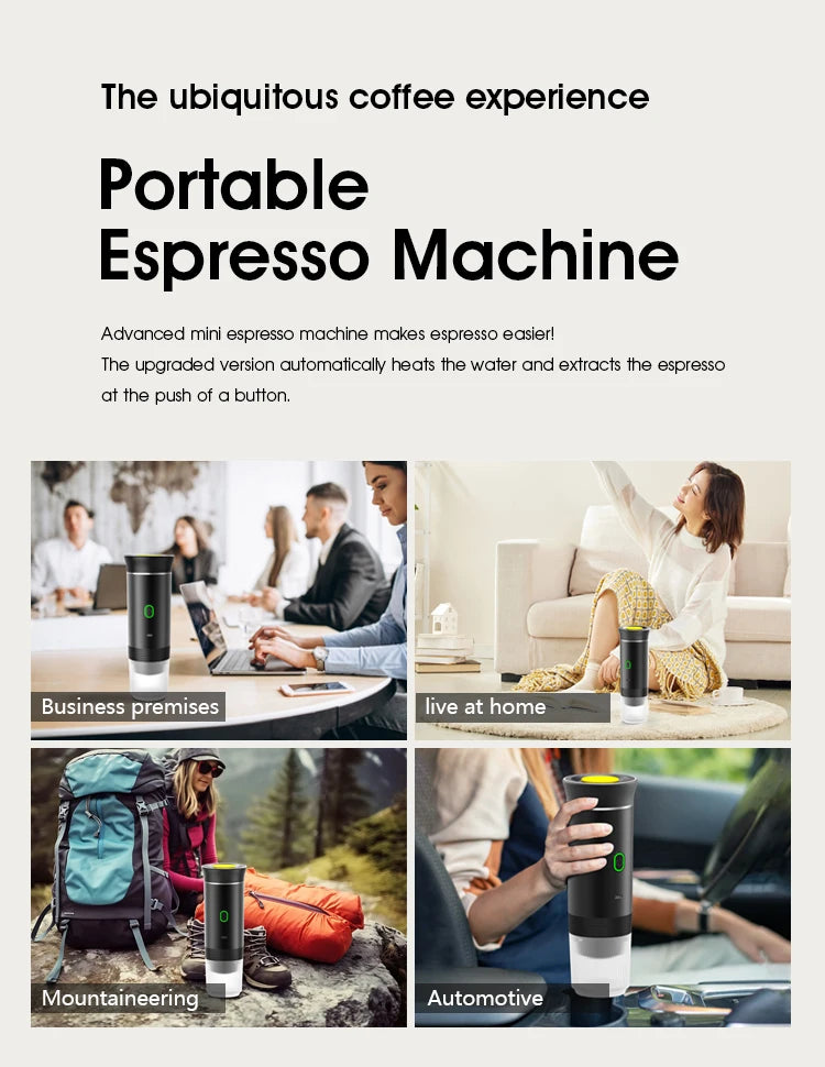 Cafetera Espresso Portátil Pro ✨ | 3 en 1 Recargable para Cápsulas y Café Molido