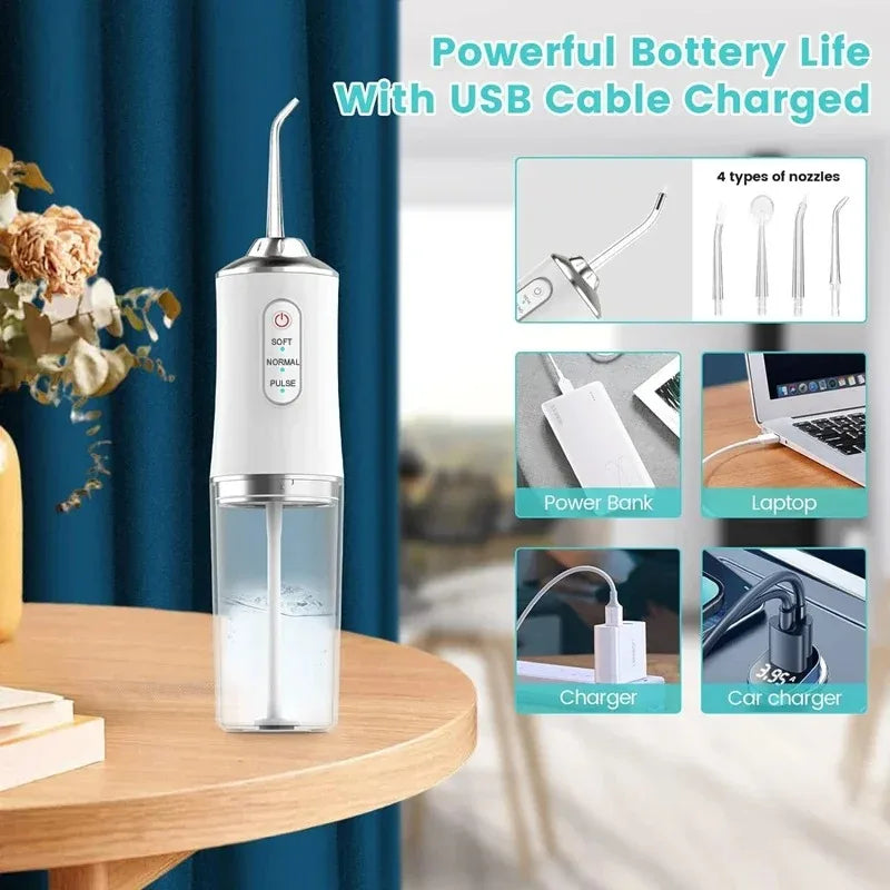 Irrigador Bucal Portátil Pro ✨ | Limpieza Dental IPX7 Recargable