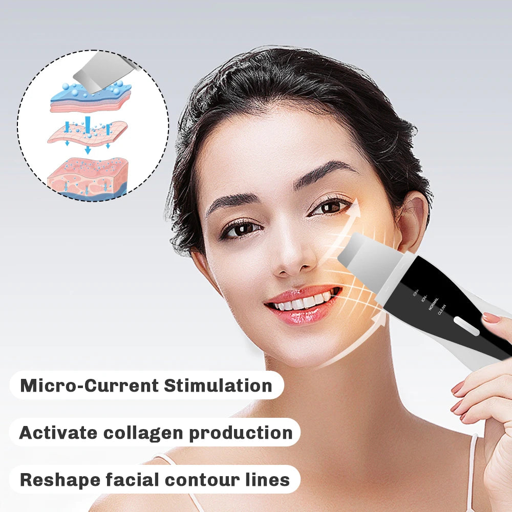 Espátula Ultrasónica Facial Pro ✨ | Limpieza Profunda y Peeling con 4 Modos